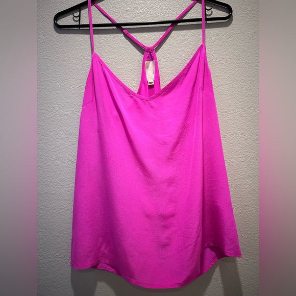 Anthropologie Tops - Anthropologie Eloise 100% silk hot pink racer back camisole size S